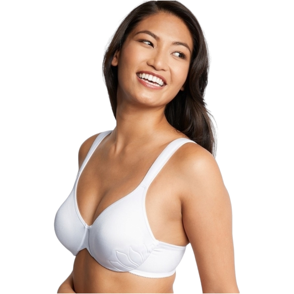 Bali NEW Live It Up Seamless Underwire Bra Petal Pattern White Size 36DD